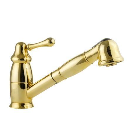 CUCINA MAYA Смеситель для кухни моноком. c выдвижной лейкой, золото