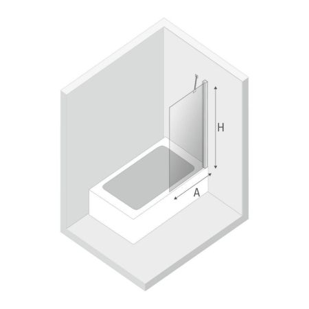 Шторка для ванны NEW TRENDY NEW SOLEO 60 см P-0073 (хром), артикул P-0073