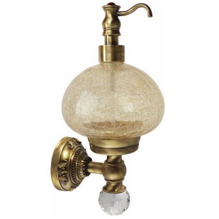 CRISTALIA Дозатор жидкого мыла настенный, стекло/бронза/SWAROVSKI, артикул 16766