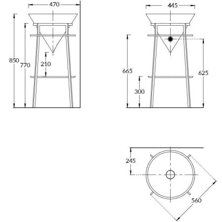 Металлическая структура CONO напольная 44, белая матовая, артикул CO.44\WHT.M