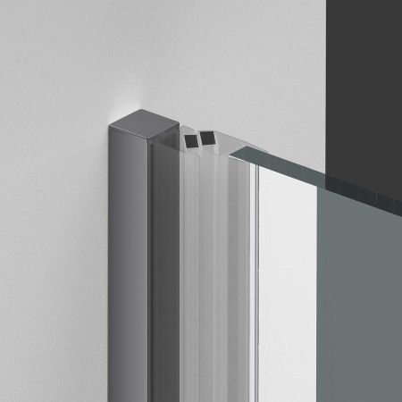 Душевые двери Vincea Душевая дверь Alpha VDP-3AL600CLGM, вороненая сталь, стекло прозрачное,, артикул VDP-3AL600CLGM