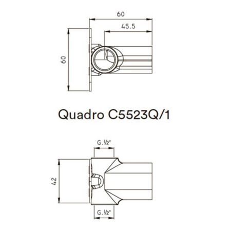 Nicolazzi Unico Встроенная часть для гигиенического набора Quadro 5523Q, артикул C5523Q/1