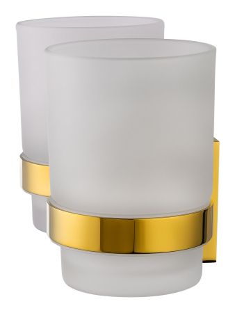 Два стакана для зубных щеток с держателем WONZON & WOGHAND POLO, Темное золото (WW-8928-DG), артикул WW-8928-DG