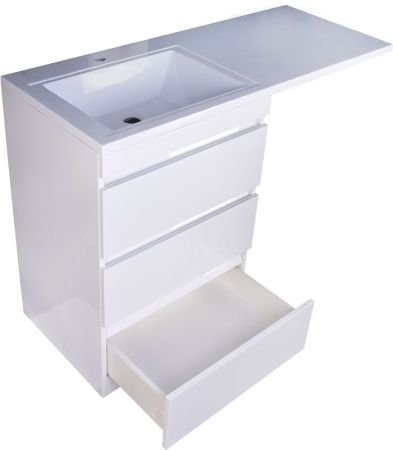 Тумба напольная "Даллас 120" (3 ящ.) Люкс белая, PLUS, артикул СС-00002272