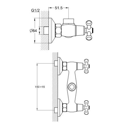 Смеситель для душа G.Lauf QTZ5-A827, хром