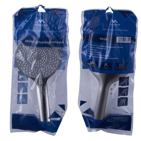 Лейка для душа FASHUN N018, сатин/серый