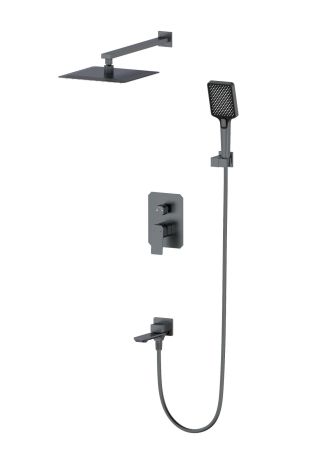 Душевая система встраиваемая WONZON & WOGHAND, Темный графит (WW-88939011-BGM), артикул WW-88939011-BGM