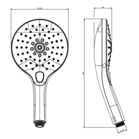 GESSI Ручной душ, 3 режима, цвет Black Metal Brushed PVD