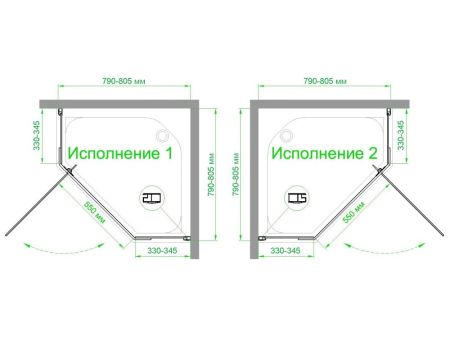 Душевой уголок Royal Bath RB 80TR-T-BL  80х80х200 (прозрачное), артикул RB80TR-T-BL