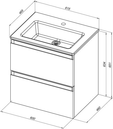 Тумба под раковину Allen Brau Eclipse 60 1.E1001.WM 2.0 белый матовый, артикул 1.E1001.WM 2.0