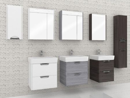 Зеркальный шкаф Акватон Сильва 60 с подсветкой 1A216202SIW50 Дуб макиато, артикул 1A216202SIW50