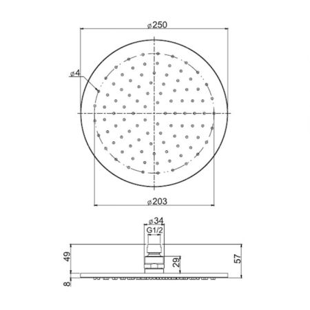 Fima Carlo Frattini Wellness Верхний душ из латуни Ø 250 мм., цвет: чёрный матовый, артикул F2621/2NS