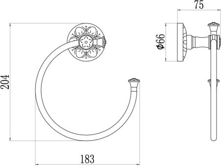 Полотенцедержатель Savol S-005863B, золото, артикул S-005863B