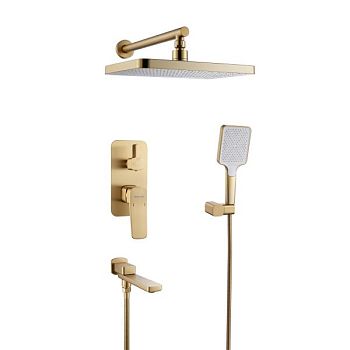 Душевая система встраиваемая Shevanik S9935G, золотой сатин