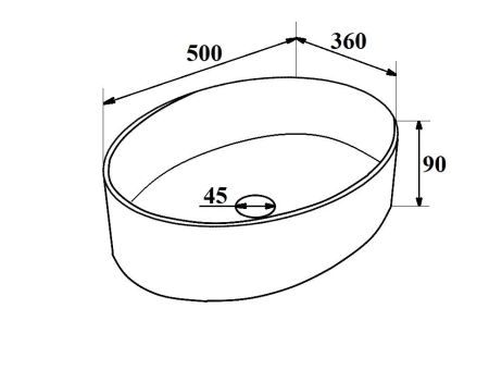 Умывальник Runo мебельный 50 овал OVALE (00-00001359), артикул 00-00001359