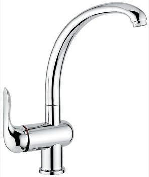 Emmevi Neco, однорычажный кухонный смеситель с поворотным изливом (ручка сбоку), без донного клапана, цвет хром
