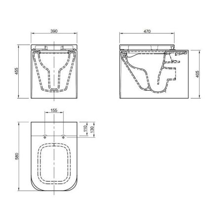 KNIEF Shine Унитаз подвесной БЕЗОБОДКОВЫЙ 58х39х41 см, с сиденьем белым микролифт , цвет белый матовый, артикул 0600-044-01Rbi matt