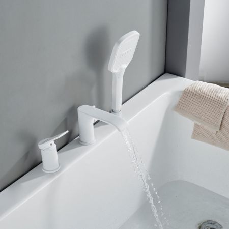 Смеситель на борт ванны Shevanik S4112C, белый