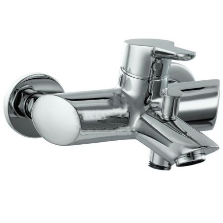 Смеситель для ванны и душа, Laufen, Twin Pro, тип открывания воды-однорычажный, тип регулирования воды-керамический картридж, монтаж-настенный, отверстия для монтажа-2, вынос излива, мм-170, тип излива-неподвижный, без аксессуаров, цвет-хром, артикул 3.2150.7.004.400.1