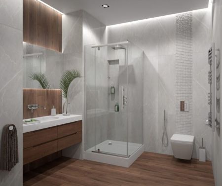 Душевой уголок Erlit 10109H 90x90 профиль Матовый хром стекло прозрачное, артикул ER10109HC1