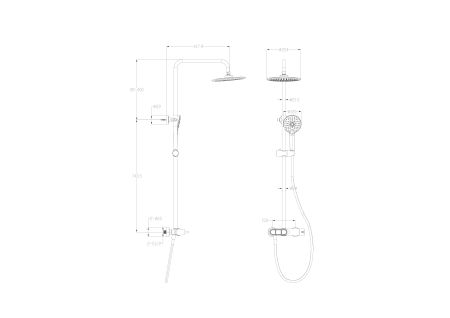 Душевая система WONZON & WOGHAND MUSE Corno, Темный графит (WW-A30653-BGG), артикул WW-A30653-BGG