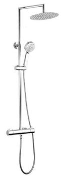 AQG Berenice, душевая колонна регулируемая по высоте 95-150 см, c термостатом и круглым верхним душем 25 см, цвет хром