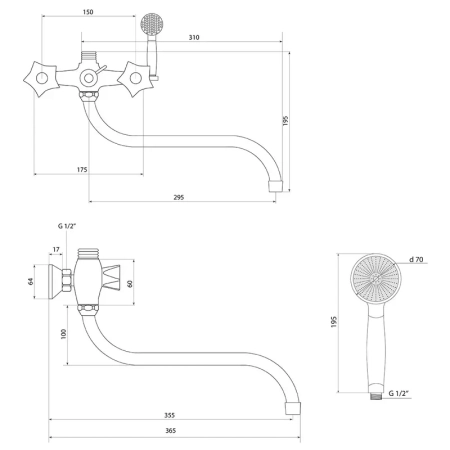 Смеситель для ванны Славен СЛ-ДВ-Е31, хром, артикул СЛ-ДВ-Е31