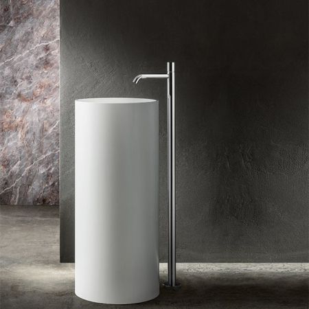 Fantini Nostromo Смеситель для раковины, напольный, без донного клапана, излив 190мм, (наружняя часть), цвет: хром, артикул 50 02 E936B