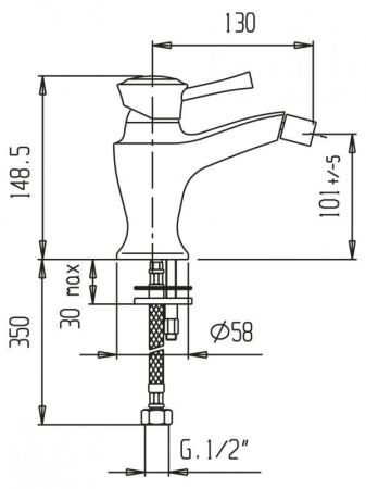 Смеситель для биде Cezares Giubileo GIUBILEO-BSM1-01 Хром, артикул GIUBILEO-BSM1-01
