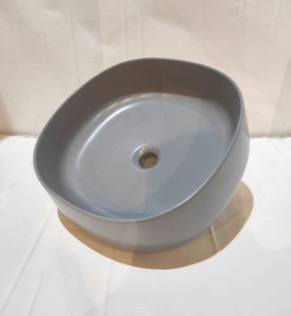 White Ceramic Jumper, накладная квадратная раковина 42x42x15h см, цвет серый матовый, артикул W0727FM