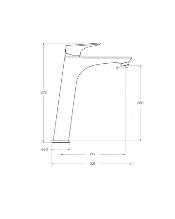 MARINO Смеситель для накладной раковины без донного клапана, хром MARINO-LMC-CRM-W0, артикул MARINO-LMC-CRM-W0
