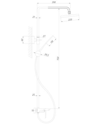 Душевая система ПСМ-Профсан Дизайн (PSM-500-8) тип См-ВДшОРНТрА, артикул PSM-500-8