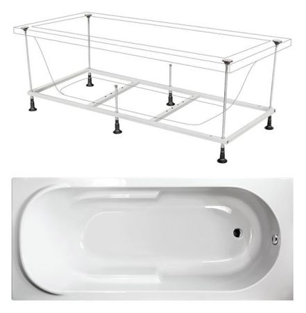 Ванна BERGES акриловая LUMBO 170x75 с каркасом