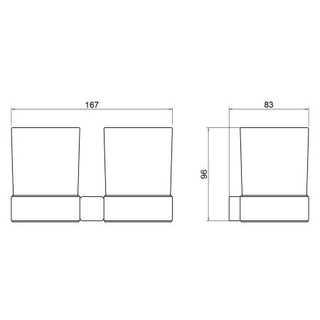 Стакан для зубных щеток двойной Timo Selene 14034/03 черный, артикул 14034/03
