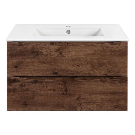 База под керамическую раковину Mia 750 подвесная, 2 выкатных ящика soft close, R.Wood, артикул VMC-2MC750RW