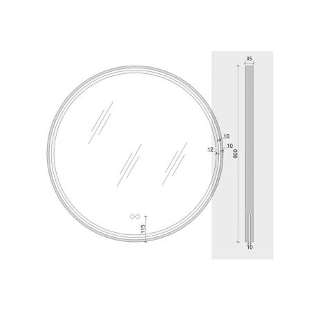 Зеркало Maretti Elena EA1480R21EL 80x80 см, артикул EA1480R21EL