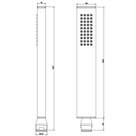 Gessi Rettangolo Душевая лейка с защитой от известкового налета, цвет: хром