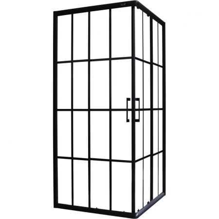 Душевой уголок Cerutti SPA Muza 90x90 профиль Черный стекло прозрачное с рисунком, артикул MUZA90