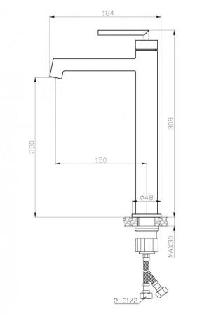 Смеситель для накладных раковины BELBAGNO ACQUA-LMC, артикул ACQUA-LMC-CRM