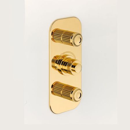 THG MALMAISON METAL Смеситель для душа встраиваемый, термостатический, с 2 запорными вентилями, внешняя часть, цвет полированное золото, артикул U93-F01-5400BE