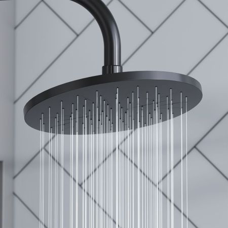 977770300 Jupiter, ДС с ванно-душевым смесителем-полкой и гиг.душем, черный, артикул 977770300