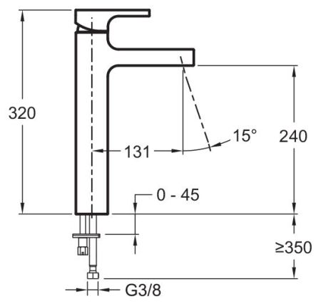 Смеситель для раковины  JACOB DELAFON STRAYT E98340-CP (хром, L-13,1 H-24), шт, артикул E98340-CP