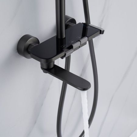 Душевая система Shevanik S4726T, оружейная сталь, артикул S4726T