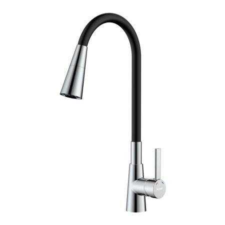 Смеситель Rossinka для кухни с гибким поворотным изливом (Z35-39-Black), артикул Z35-39-Black