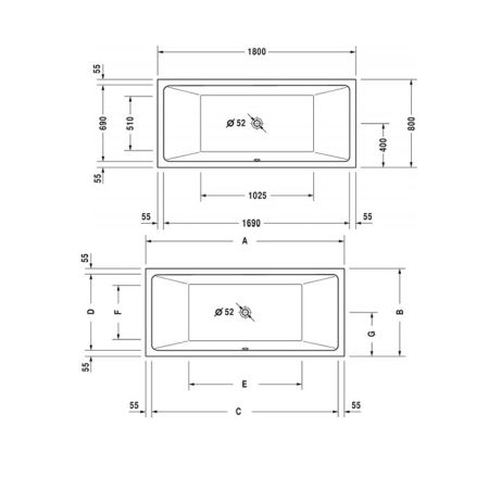 DURAVIT Ножки для ванн и душевых поддонов с боковой длиной> 1000 мм, артикул 790100000000000