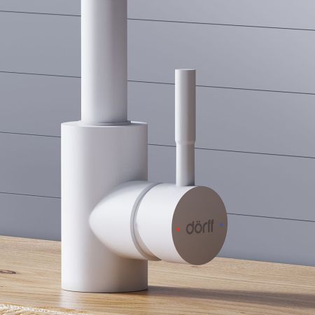 D3007533 Logic Кухонный смеситель  с вытягивающимся изливом, белый, артикул D3007533