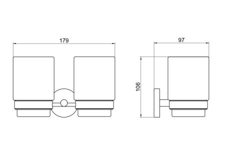 Стакан с держателем двойной AQUATEK, матовый черный AQ4617MB БЕТТА, артикул AQ4617MB
