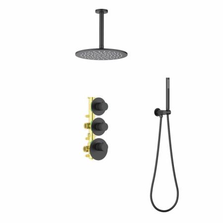 Душевая система встроенная с термостатом Timo Saona SX-2399/03SM черный, артикул SX-2399/03SM