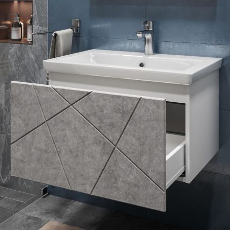 Тумба под раковину подвесная VIGO Geometry 033 бетон, 60 см, артикул 033 бетон
