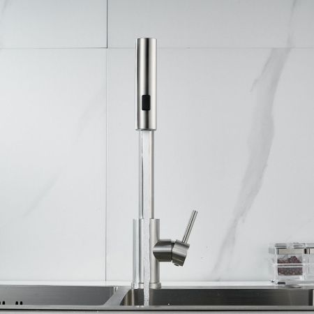 Смеситель для кухни с мультифункциональным изливом Raffine F203L, сатин